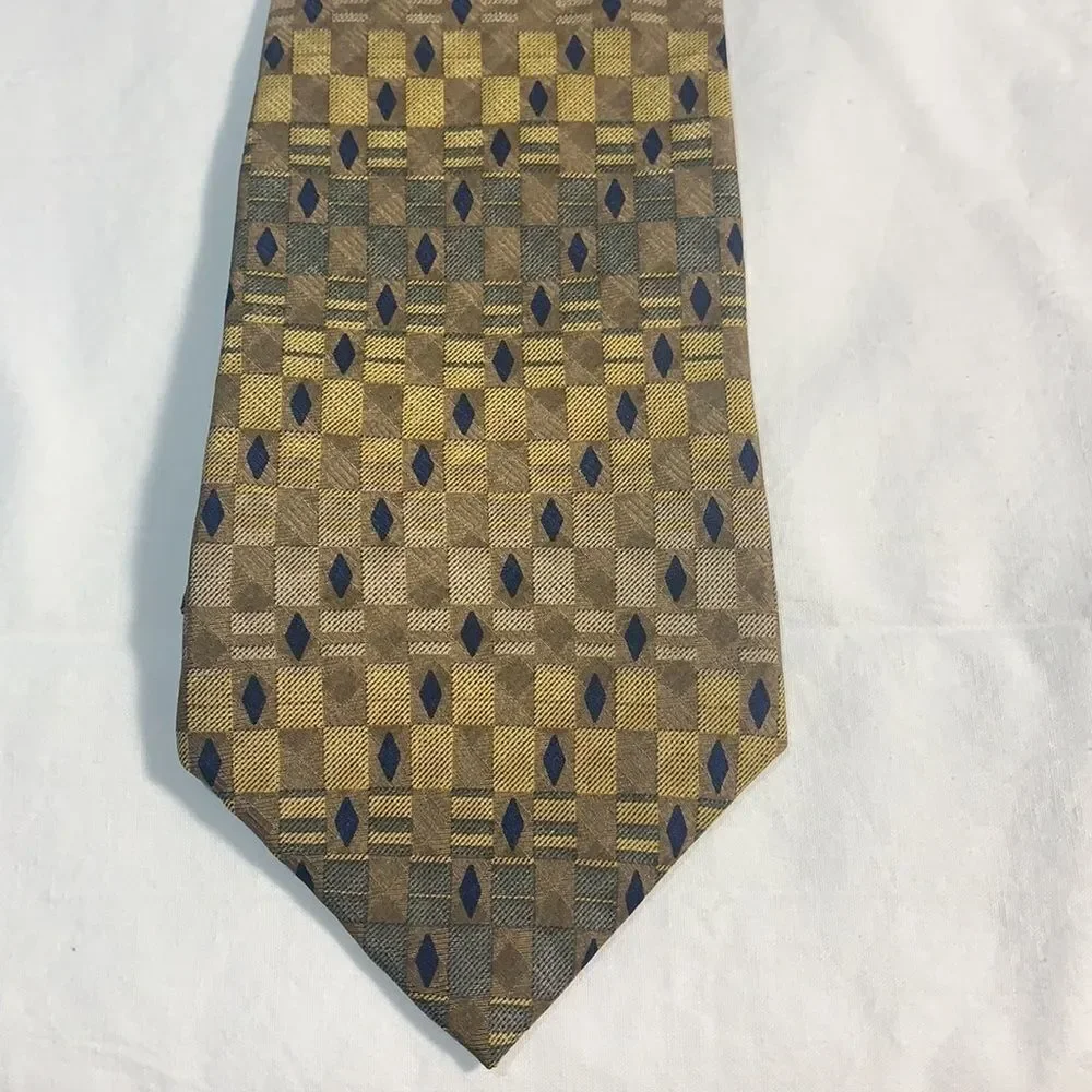 3for$20 adolfo tie gold blue 100% silk